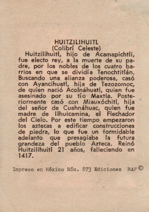 Biografia Huitzilihuitl Atras